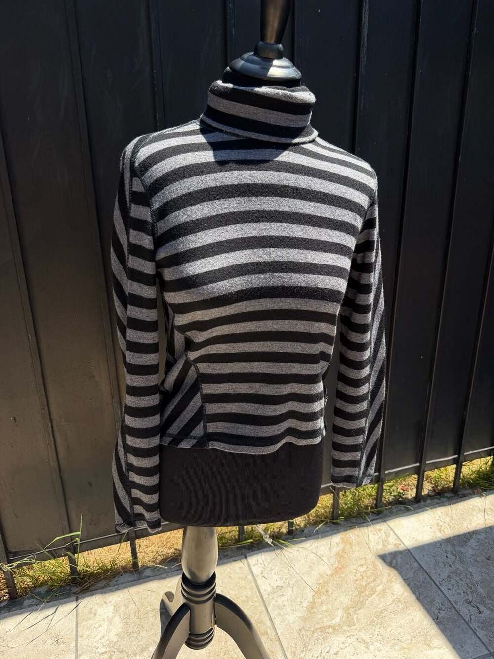 Burberry London 100% Merino Wool Striped Turtleneck Sweater